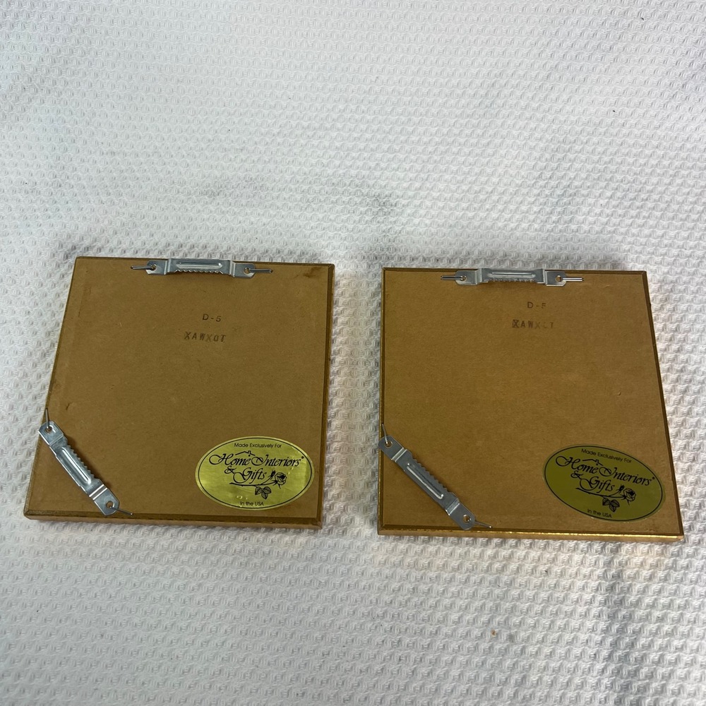 VTG Home Interiors & Gifts Grapevine Gold Square Wall Mirrors Set of 2 6" - Picture 3 of 3
